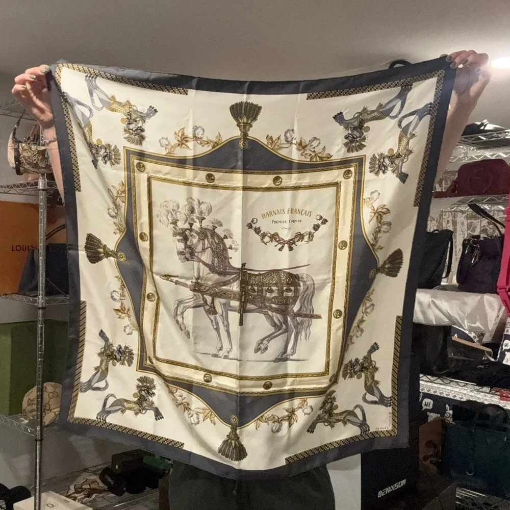 Hermès 90 Harnais Français Silk Scarf - Picture 1 of 3